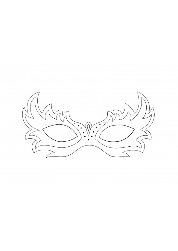 Masquerade mask - easy to color and download for free