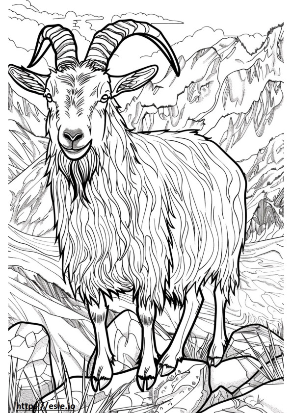 Alpine Goat Playing coloring page