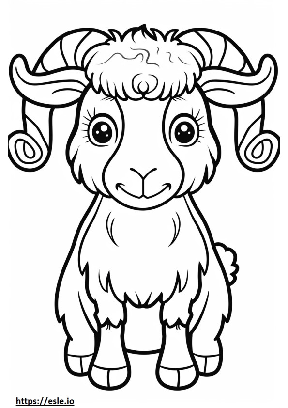 Alpine Goat Kawaii coloring page