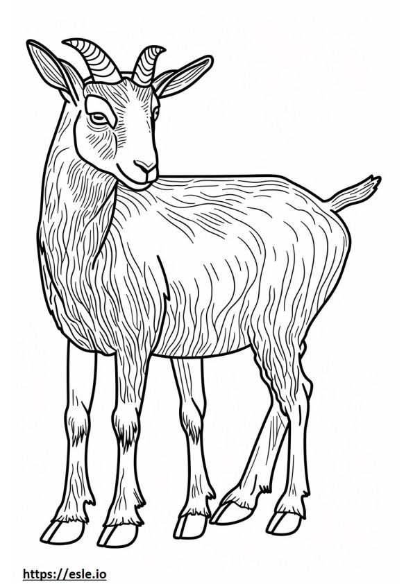 Cabra Alpina Kawaii para colorear e imprimir