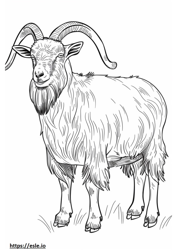 Alpine Goat Kawaii värityskuva