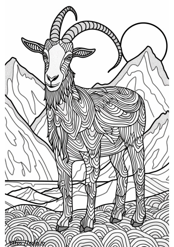 Amigável para cabras alpinas para colorir