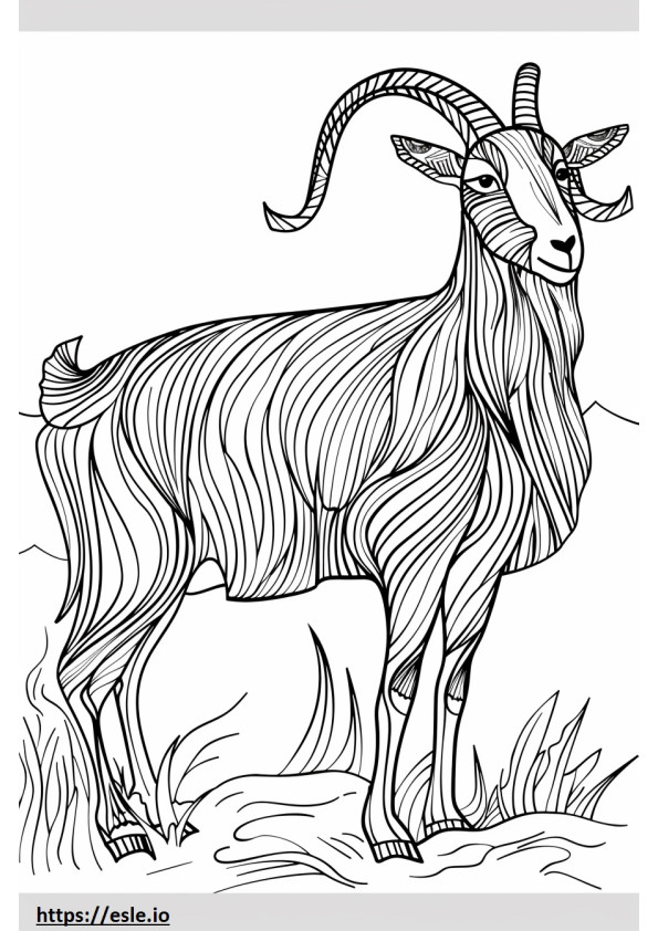 Alpine Goat Friendly coloring page
