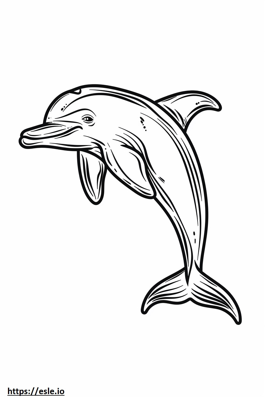 Coloriage Emoji sourire du dauphin du fleuve Amazone (dauphin rose) à imprimer