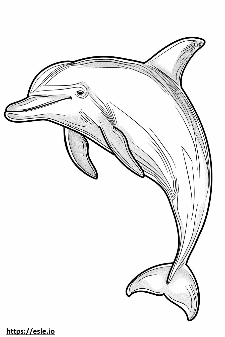 Amazon River Dolphin (Pink Dolphin) smile emoji coloring page