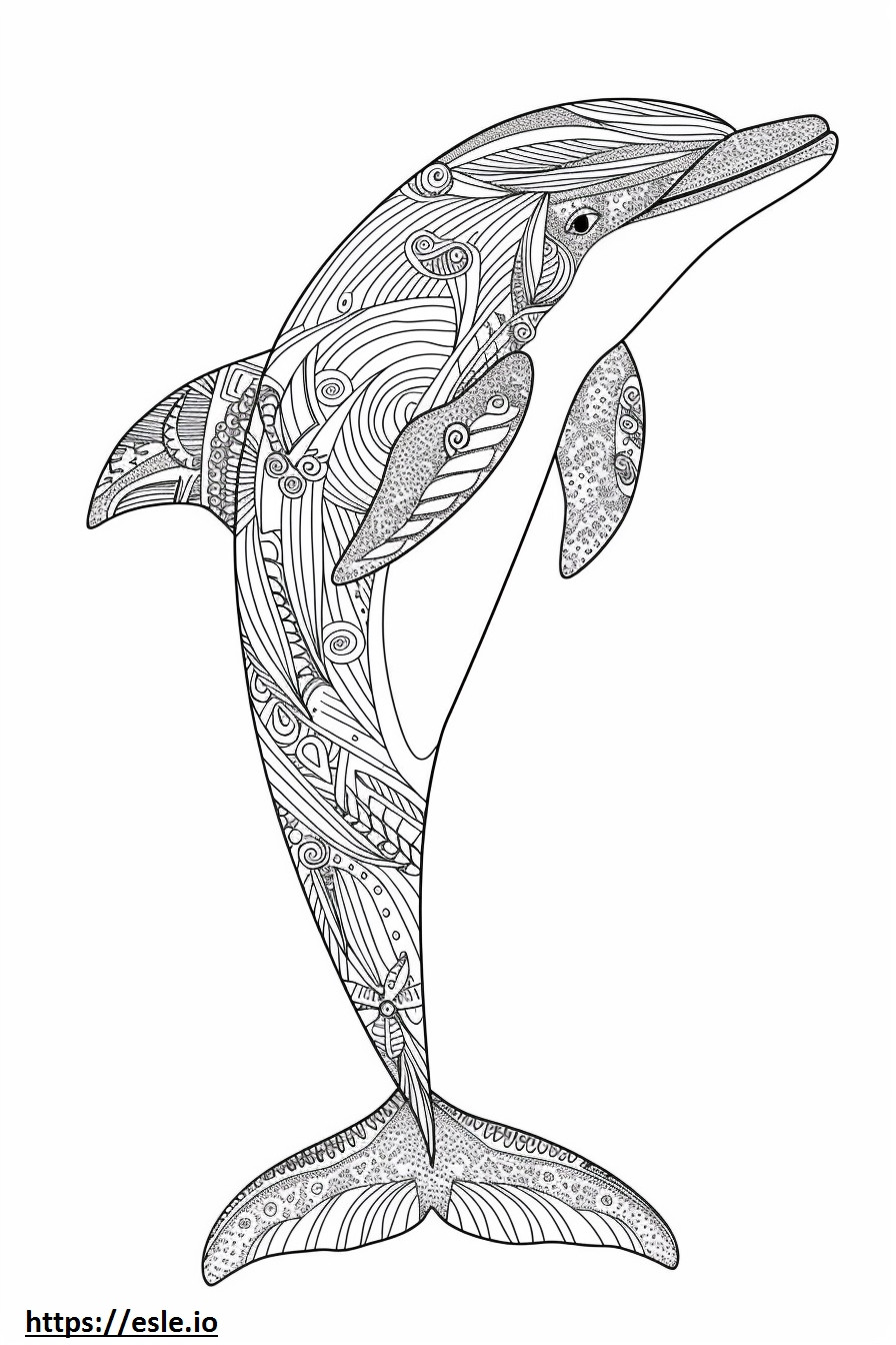 Coloriage Dauphin du fleuve Amazone (dauphin rose) heureux à imprimer