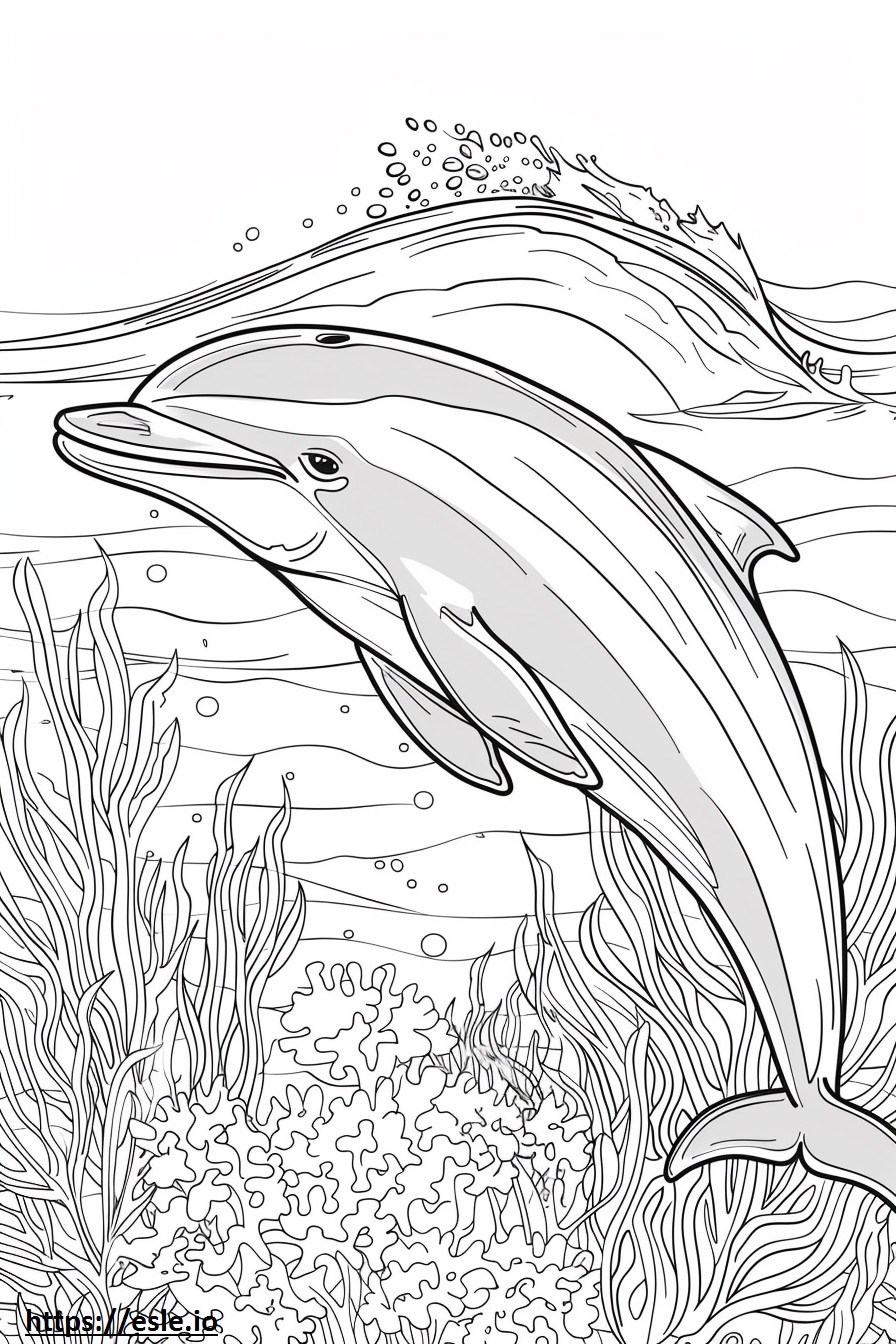 Amazon River Dolphin (Pink Dolphin) happy coloring page