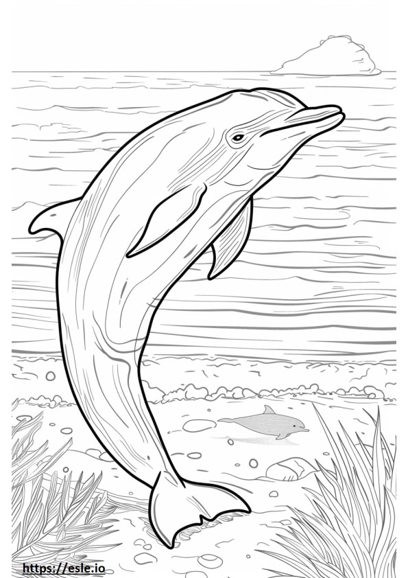Amazonas-Flussdelfin (Pink Dolphin) glücklich ausmalbild