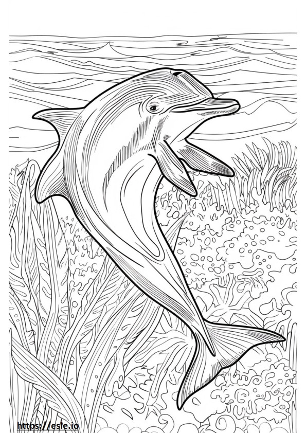 Coloriage Dauphin du fleuve Amazone (dauphin rose) jouant à imprimer