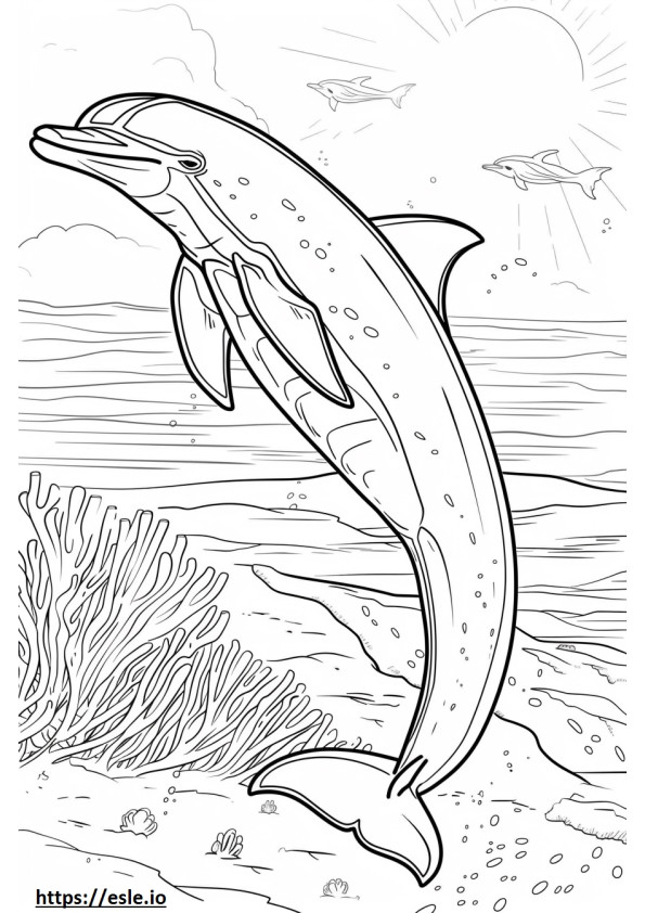 Amazon River Dolphin (roze dolfijn) speelt kleurplaat