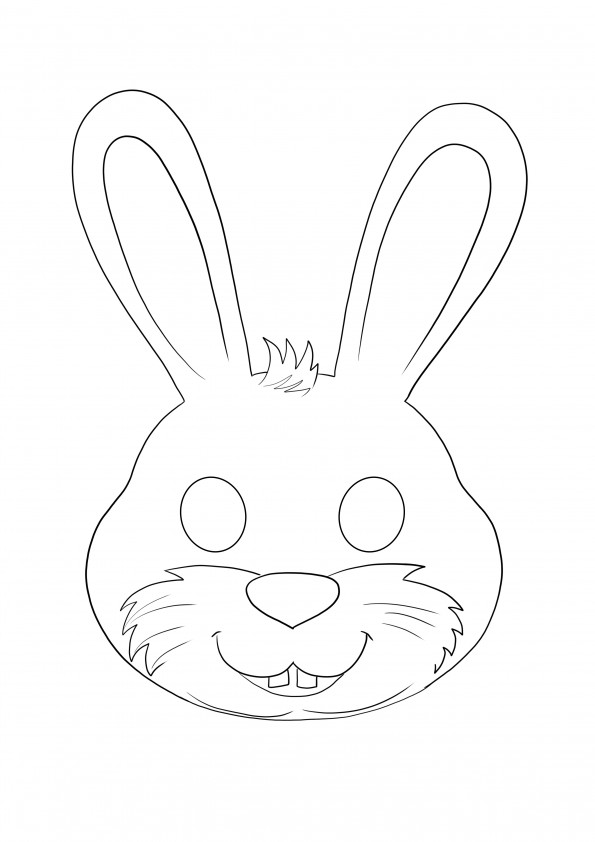 Funny rabbit mask-simple coloring and print-free