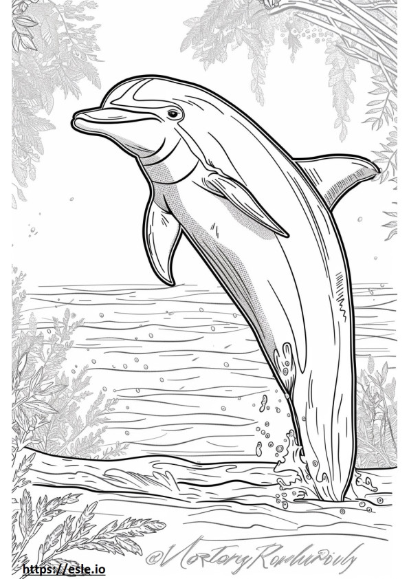 Amazon River Dolphin (Pink Dolphin) Barátságos szinező