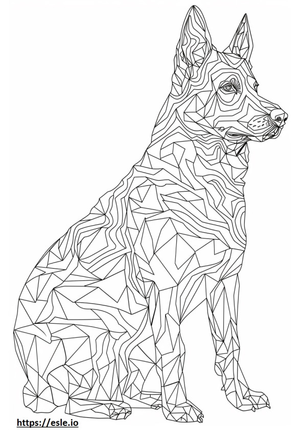 American Alsatian full body coloring page