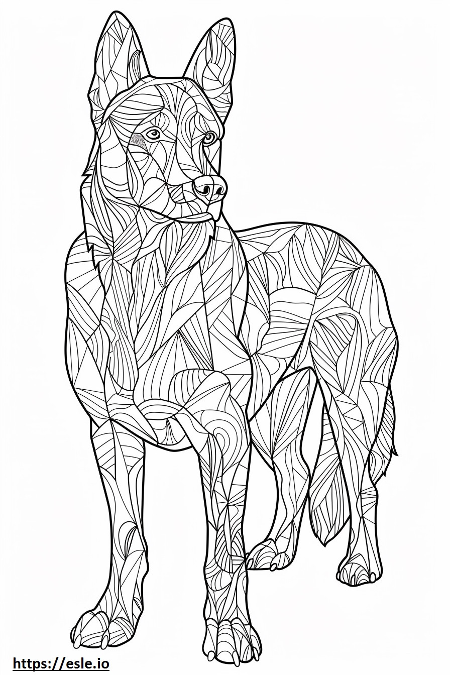 American Alsatian full body coloring page