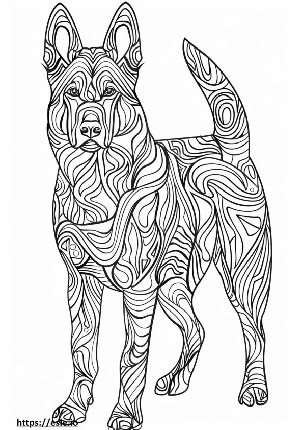 American Alsatian Playing coloring page