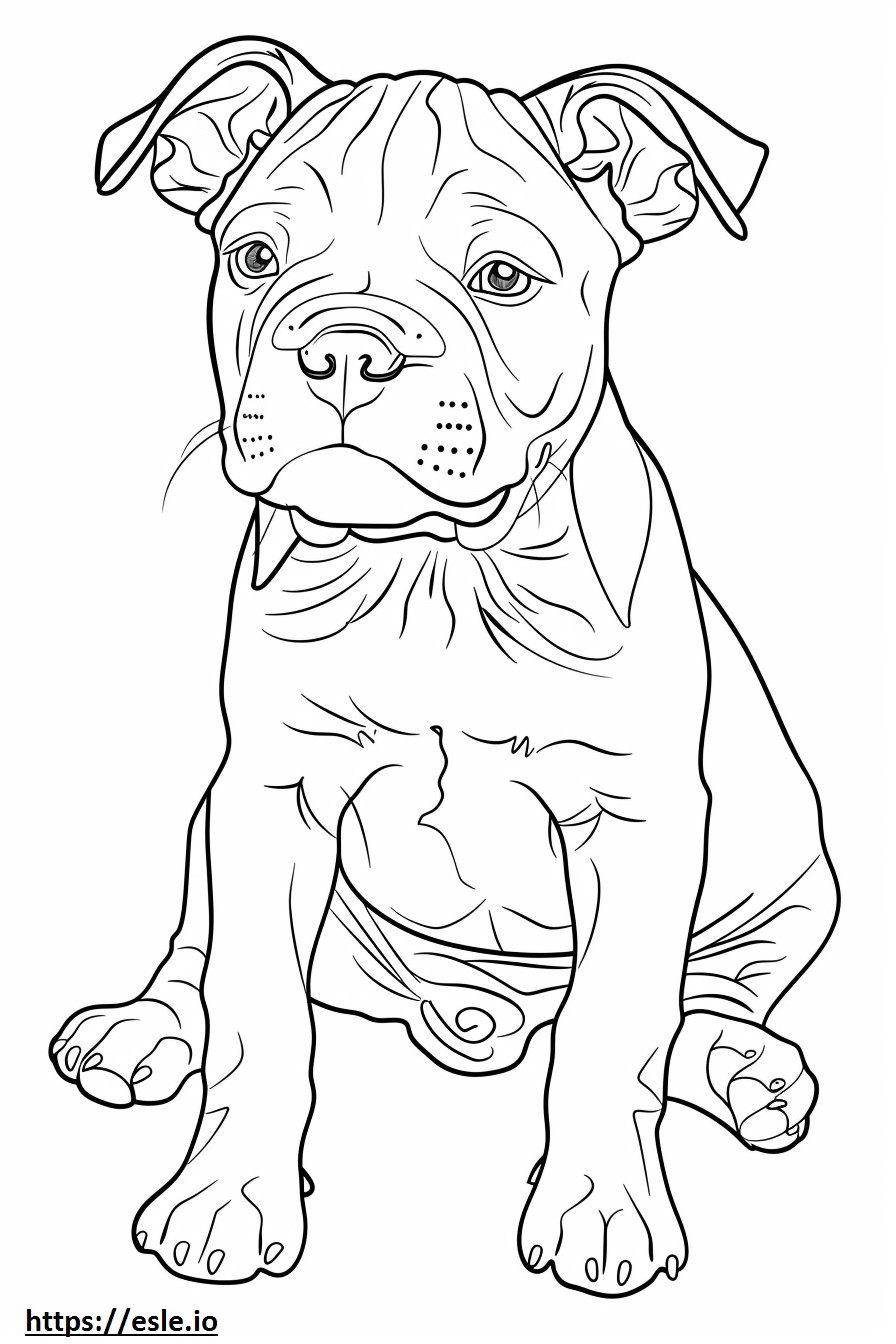 Amerikaanse Bulldog-baby kleurplaat kleurplaat