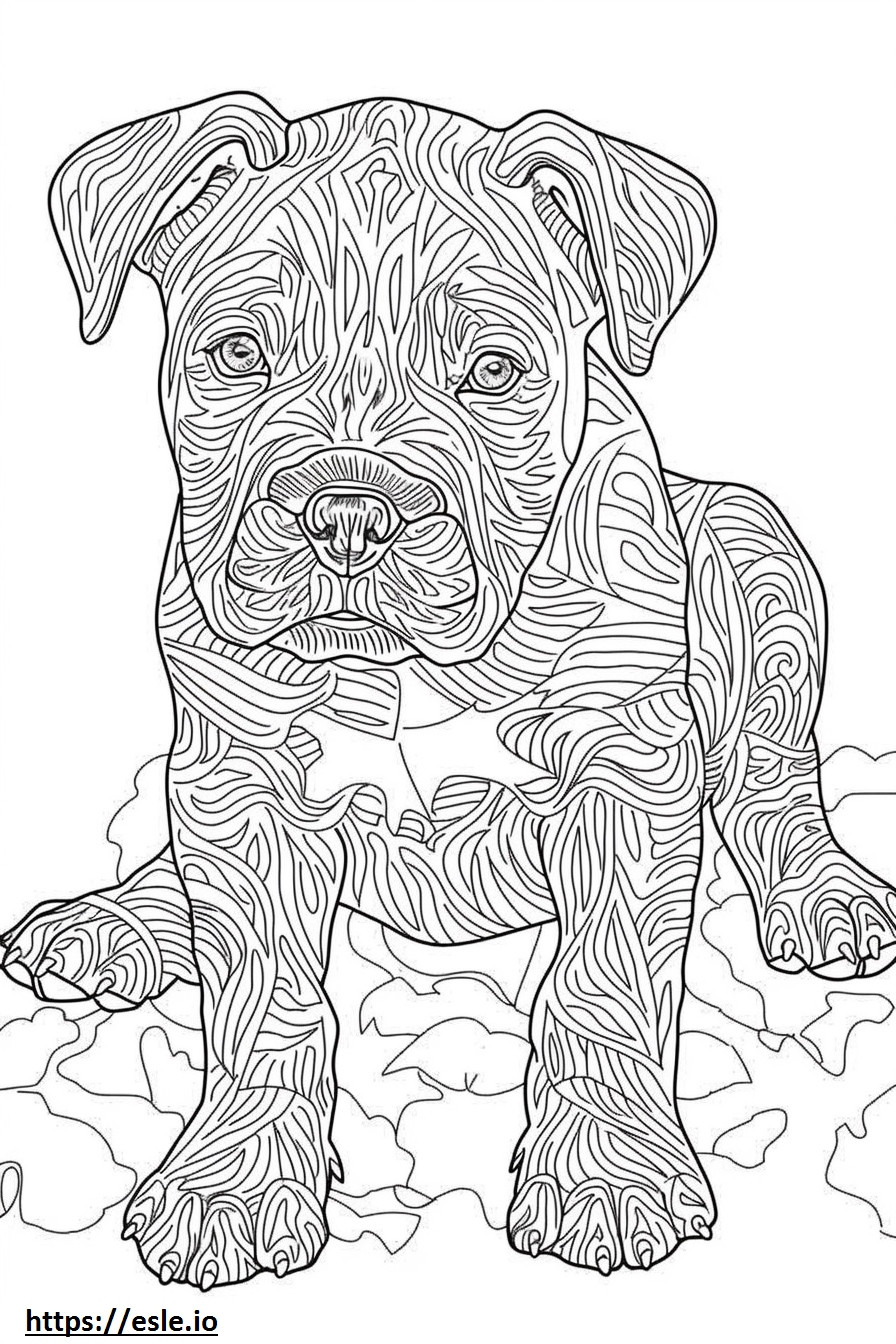 American Bulldog baby coloring page