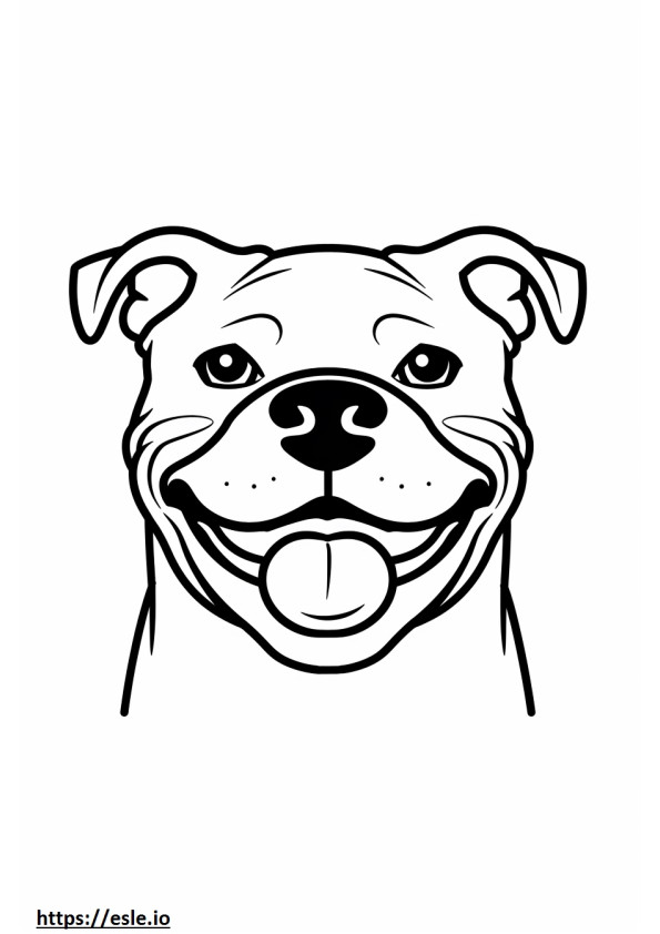 American Bulldog smile emoji coloring page