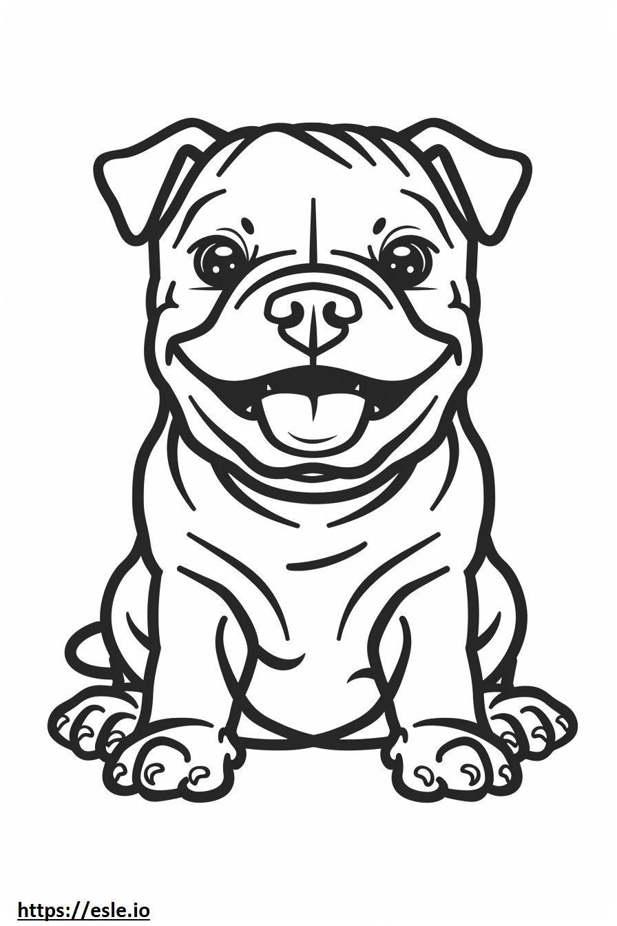 American Bulldog -hymiö värityskuva
