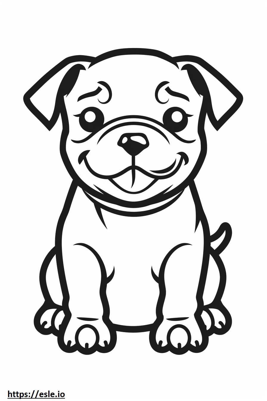 Emoji senyum Bulldog Amerika gambar mewarnai