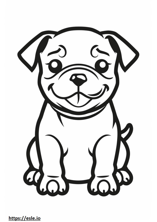 Emoji de sonrisa de bulldog americano para colorear e imprimir