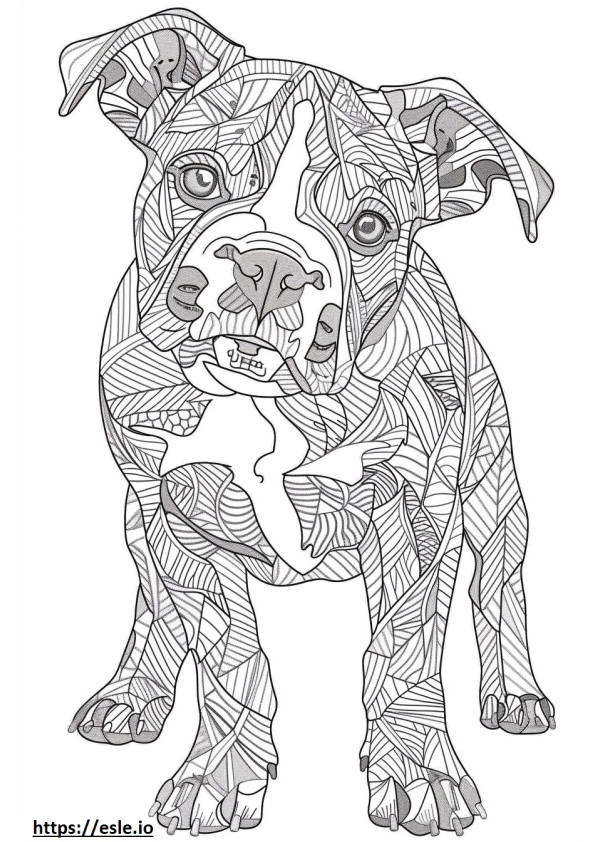 Dibujos animados de Bulldog americano para colorear e imprimir