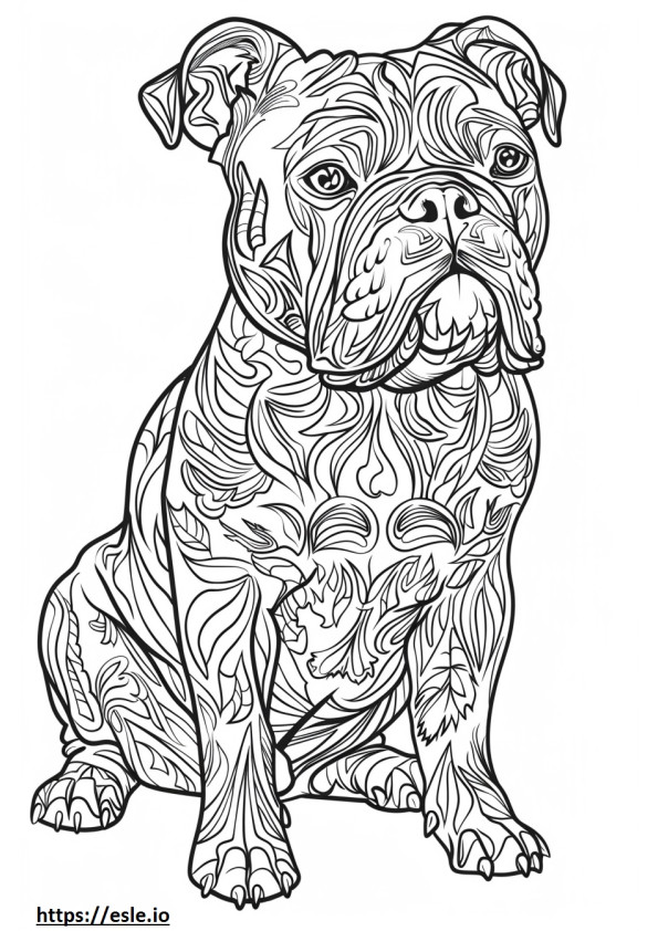 Bulldog americano lindo para colorear e imprimir
