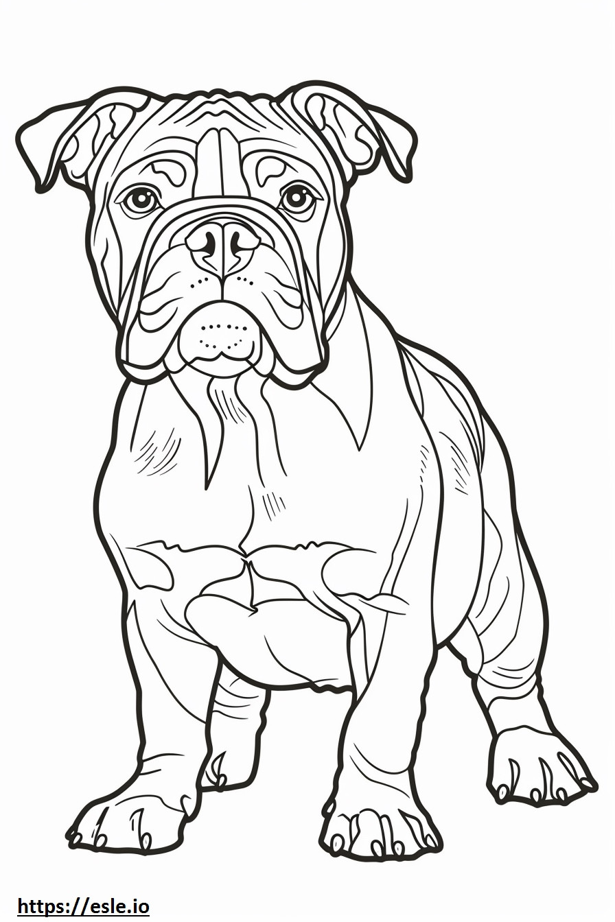 American Bulldog Kawaii coloring page