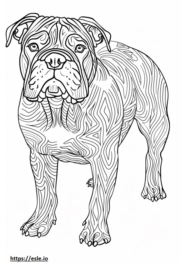 Amerikaanse Bulldog-vriendelijk kleurplaat
