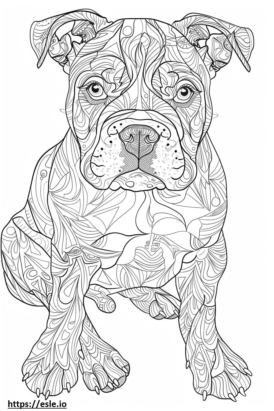 Amigable con el Bulldog Americano para colorear e imprimir