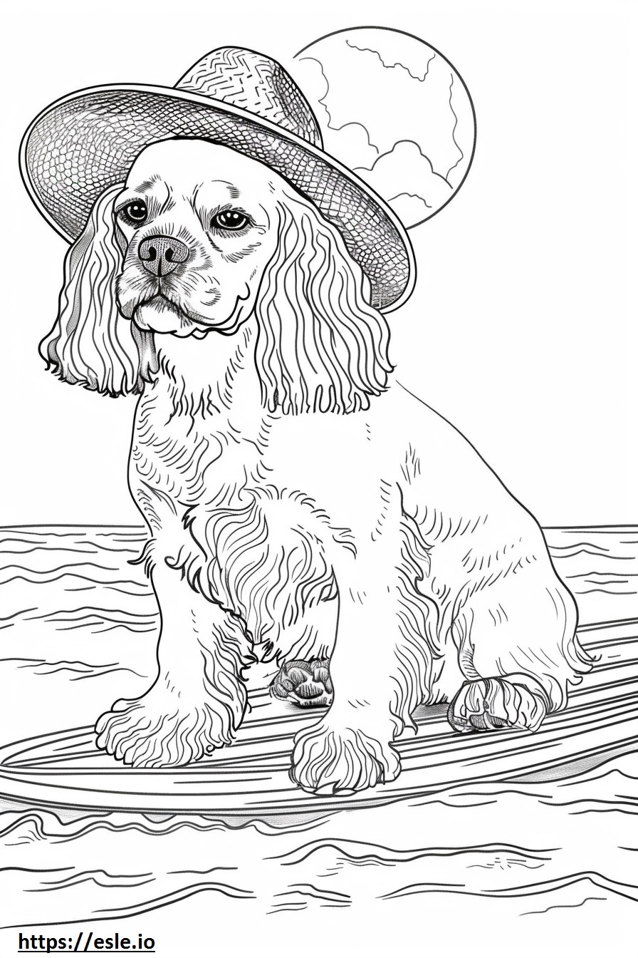American Cocker Spaniel Playing coloring page
