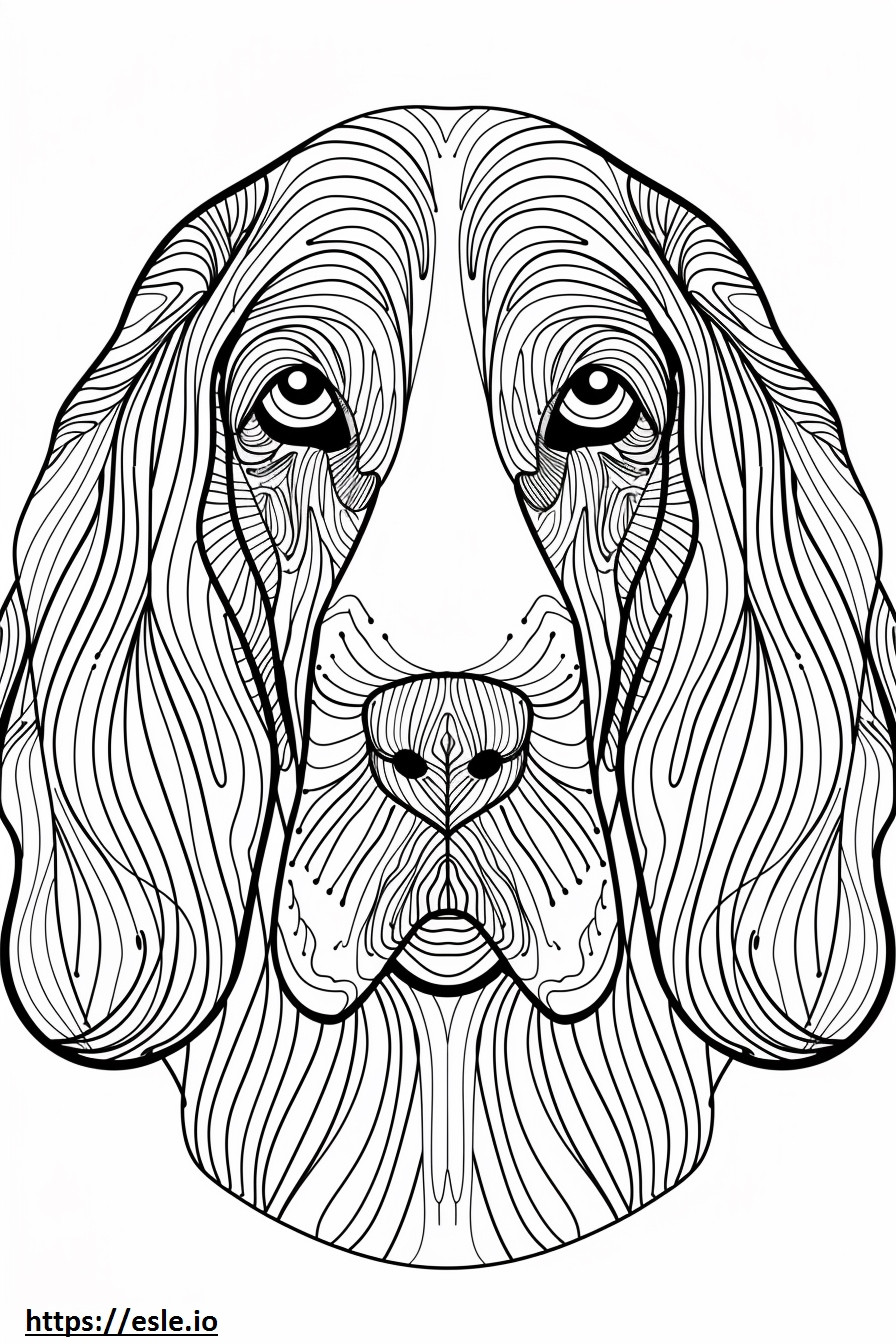 Coloriage Visage de Coonhound américain à imprimer