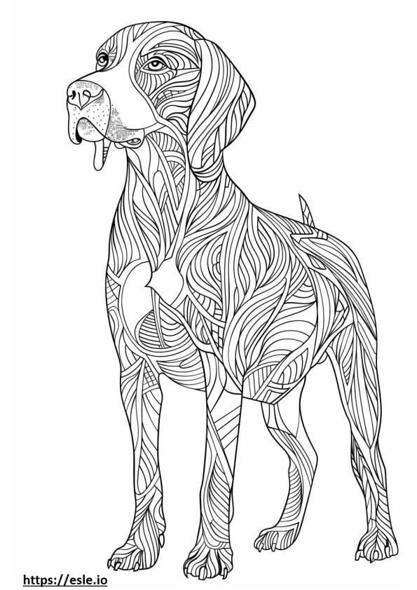 Corpo inteiro do Coonhound americano para colorir
