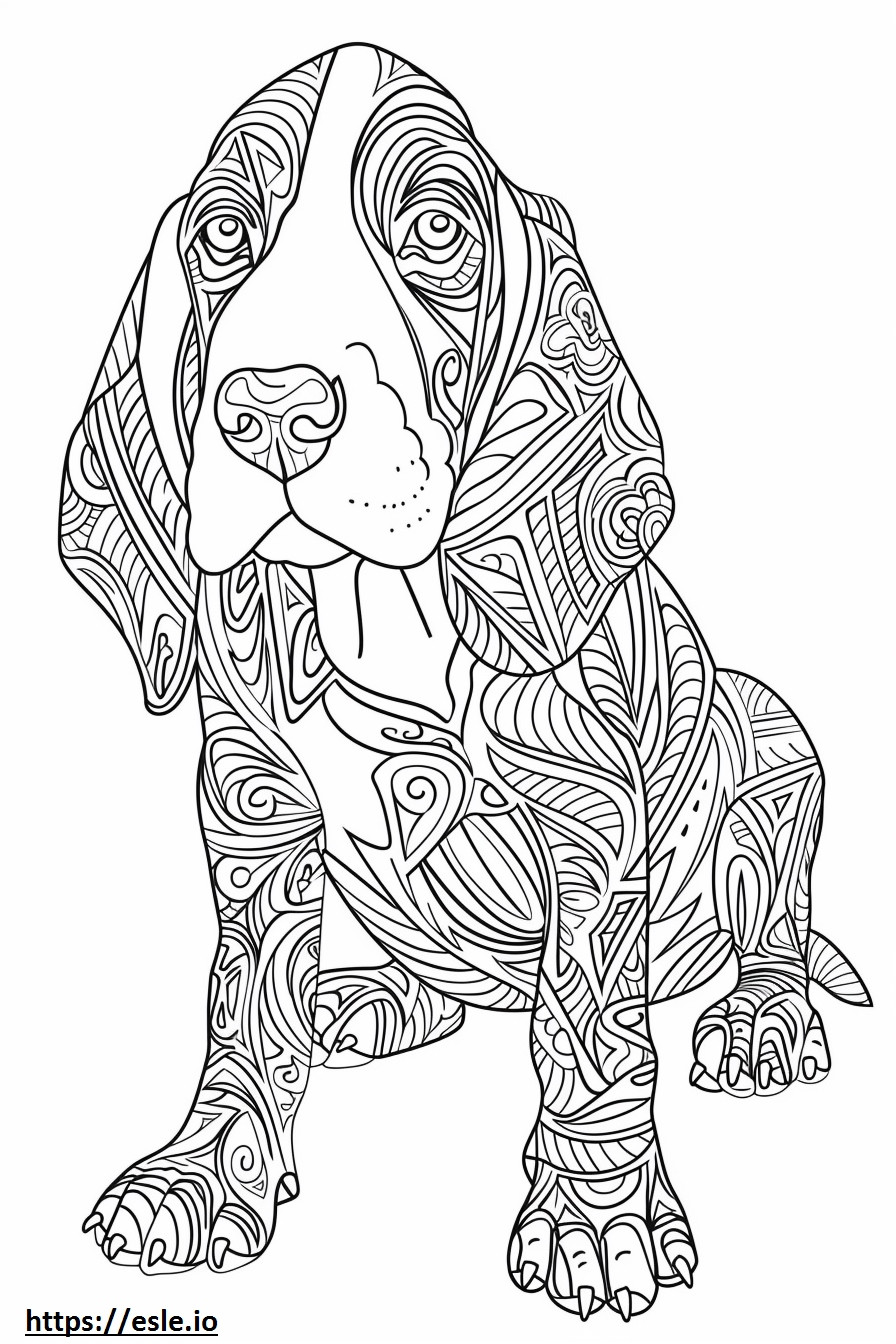 Copilul American Coonhound de colorat