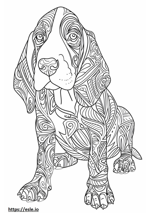 Bebé Coonhound americano para colorear e imprimir