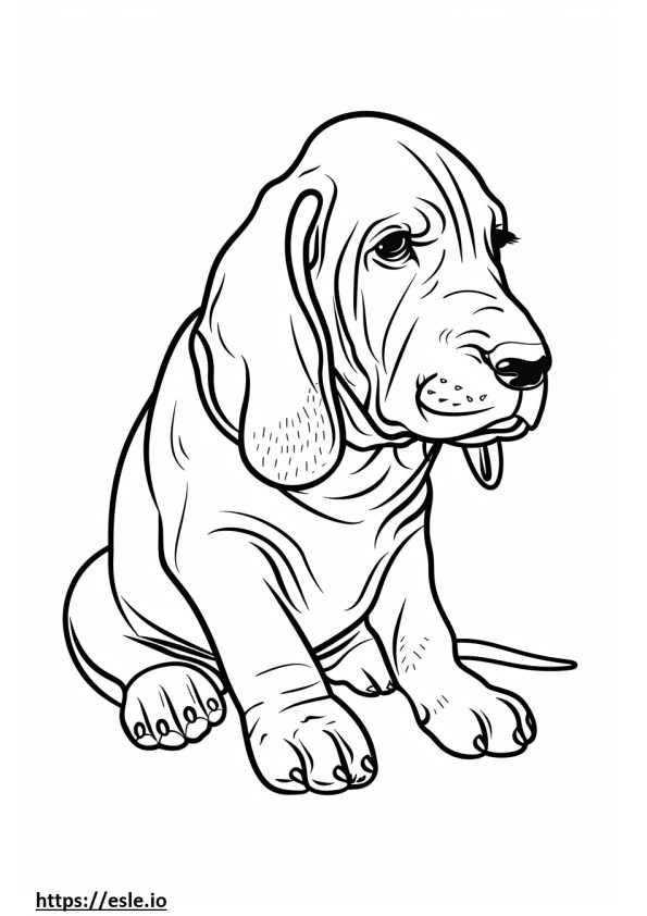 Amerikaanse Coonhound-baby kleurplaat