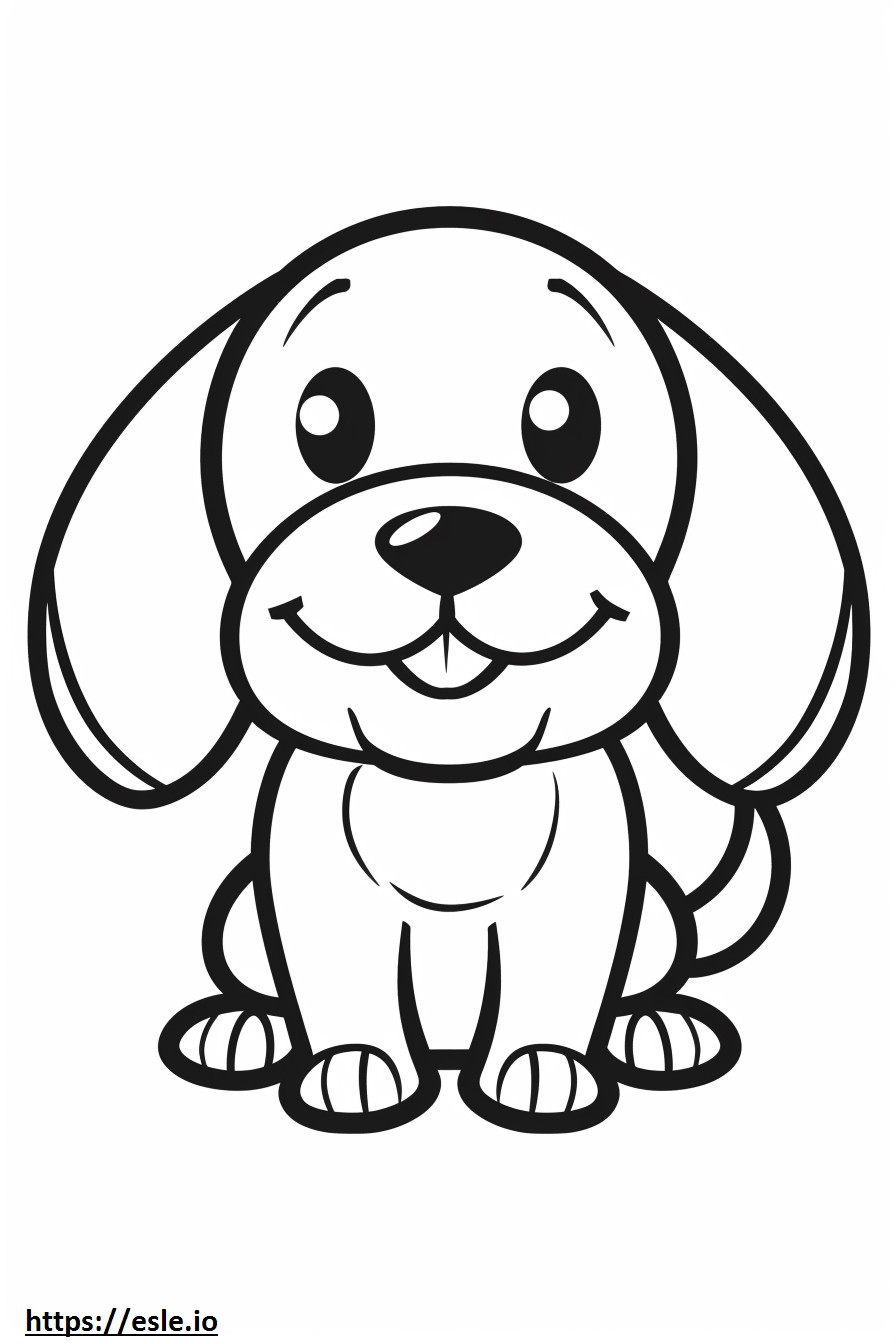 Amerikaanse Coonhound-glimlachemoji kleurplaat kleurplaat