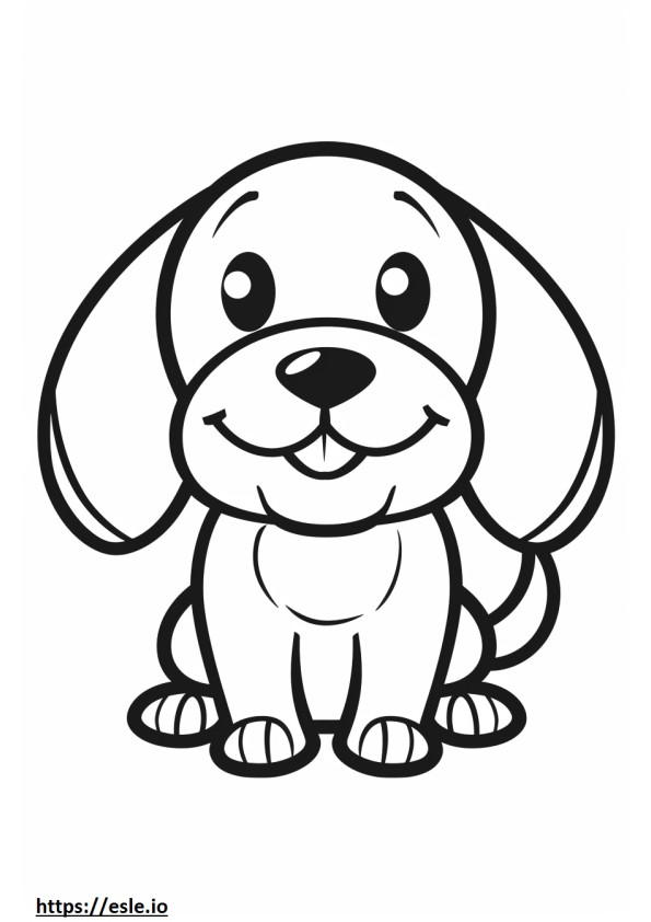American Coonhound smile emoji coloring page
