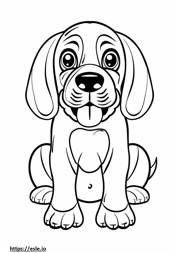 Coloriage Emoji souriant du Coonhound américain à imprimer