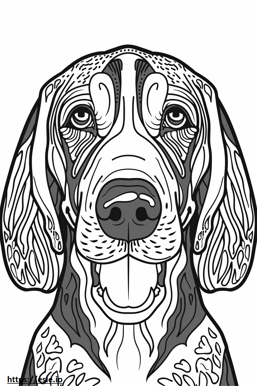 American Coonhound smile emoji coloring page
