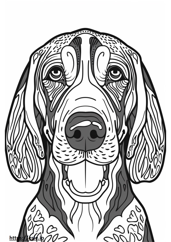 Emoji del sorriso del Coonhound americano da colorare