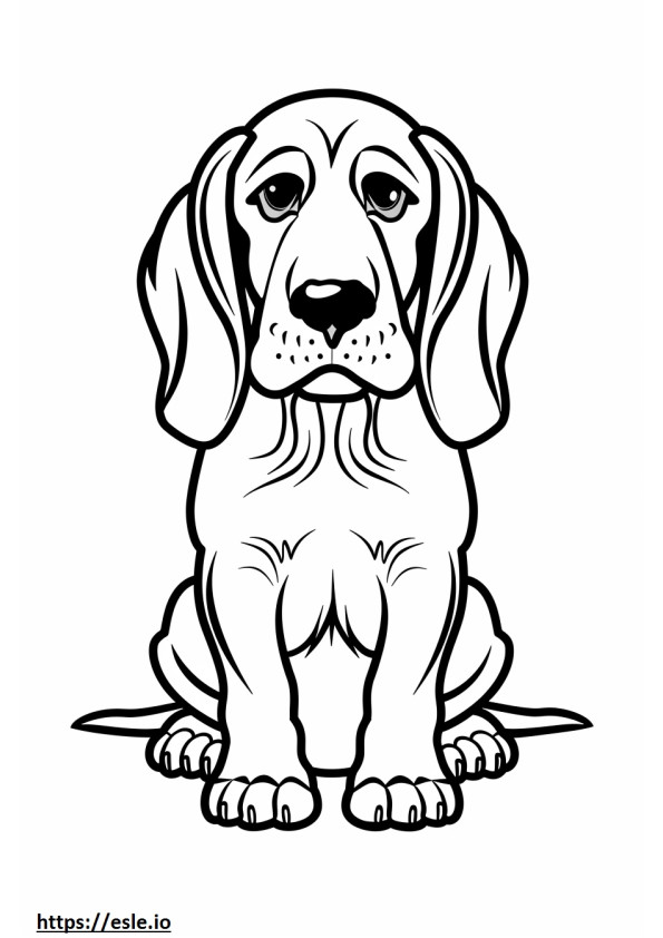 Amerikaanse Coonhound-glimlachemoji kleurplaat