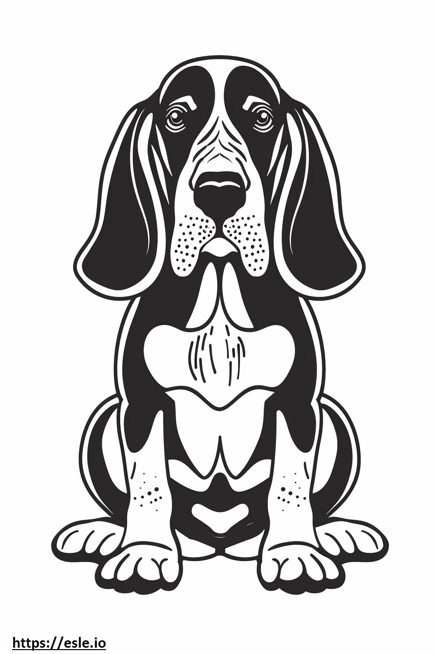 Amerikaanse Coonhound-tekenfilm kleurplaat kleurplaat