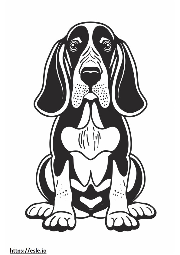 Coloriage Caricature de Coonhound américain à imprimer