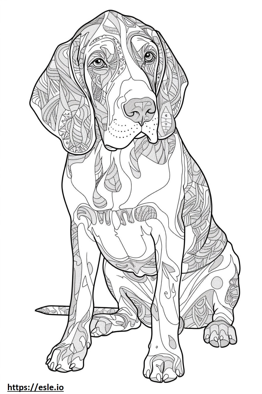 Kartun Coonhound Amerika gambar mewarnai