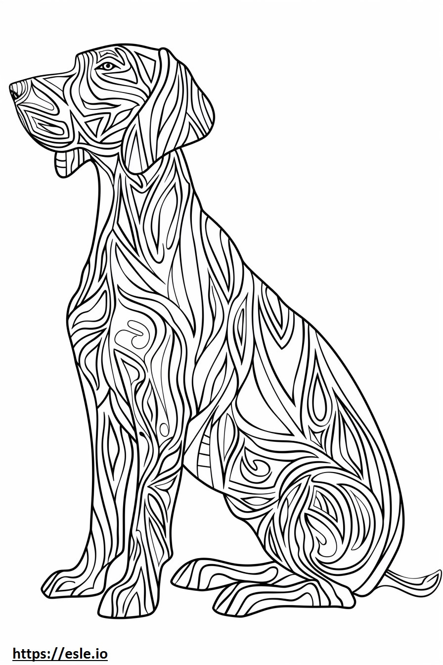 Coonhound americano feliz para colorir