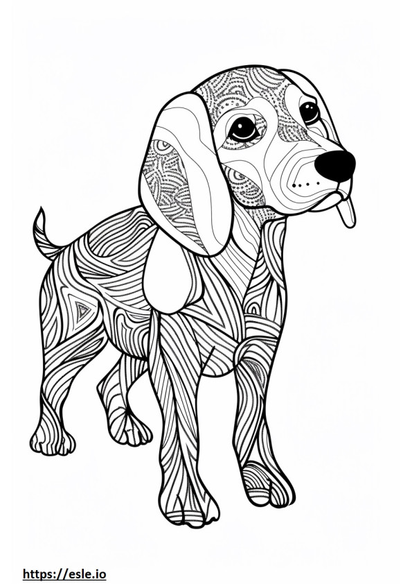 Amerikanischer Coonhound Kawaii ausmalbild