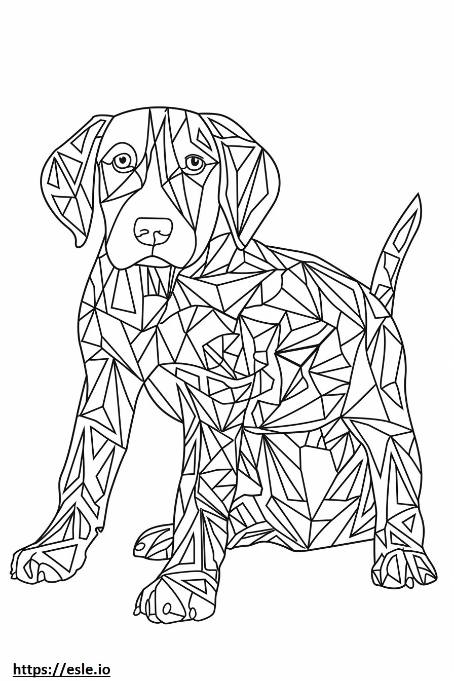 Coonhound americano Kawaii para colorir