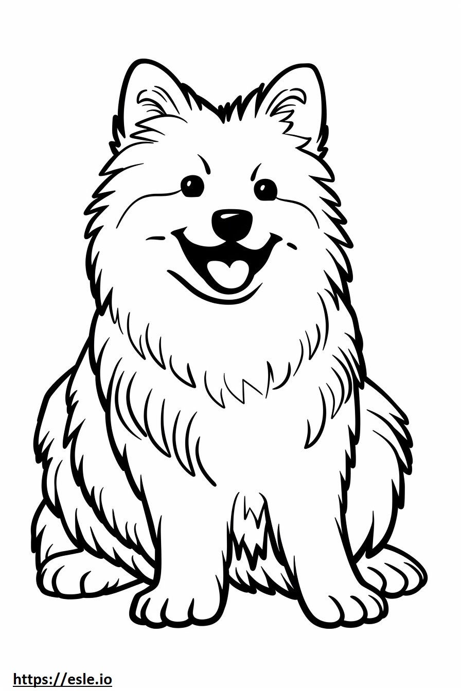 Amerikan Eskimo Köpeği gülümseme emojisi boyama