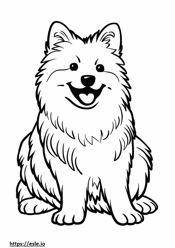 American Eskimo Dog smile emoji coloring page